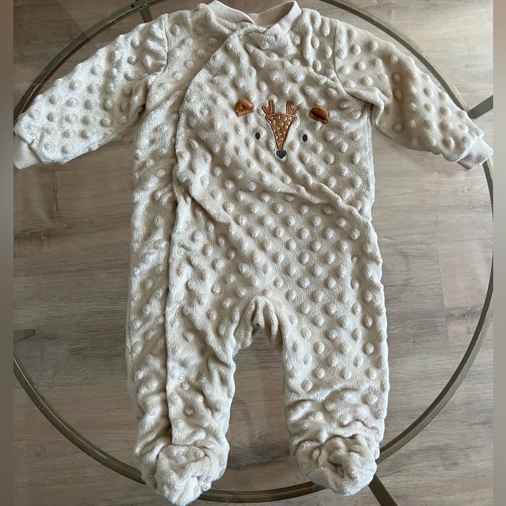 Kyle & Deena Fall Deer Baby Button Onesie Footsie